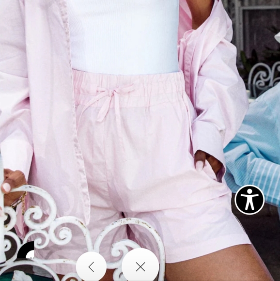 Carbon38 Lounge Shorts in Pink Small 100% Cotton High Waist Paperbag Pull-on - Picture 8 of 8